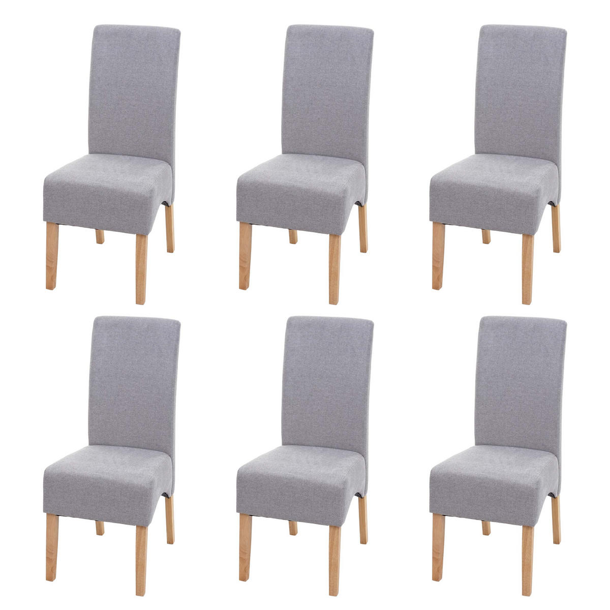 ESSZIMMERSTUHL Hellgrau 6er-Set - Hellgrau, Textil (44/100/56cm) - MCW