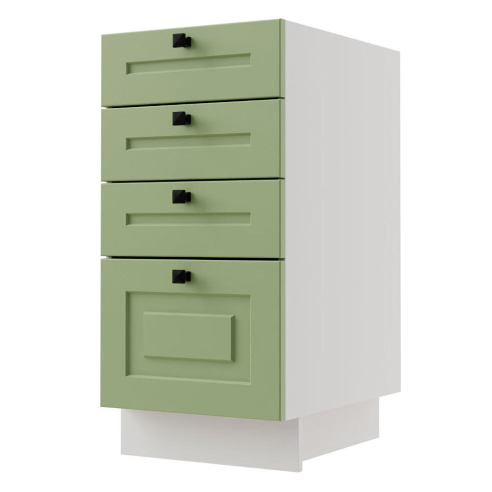 SCHUBLADENUNTERSCHRANK Rimini D4M/40 RAL 6025 Farngrün Matt / Weiß 40 / 50 / 82cm - Weiß/Grün, Holz/Holzwerkstoff (40/82/50cm) - Feldmann-Wohnen