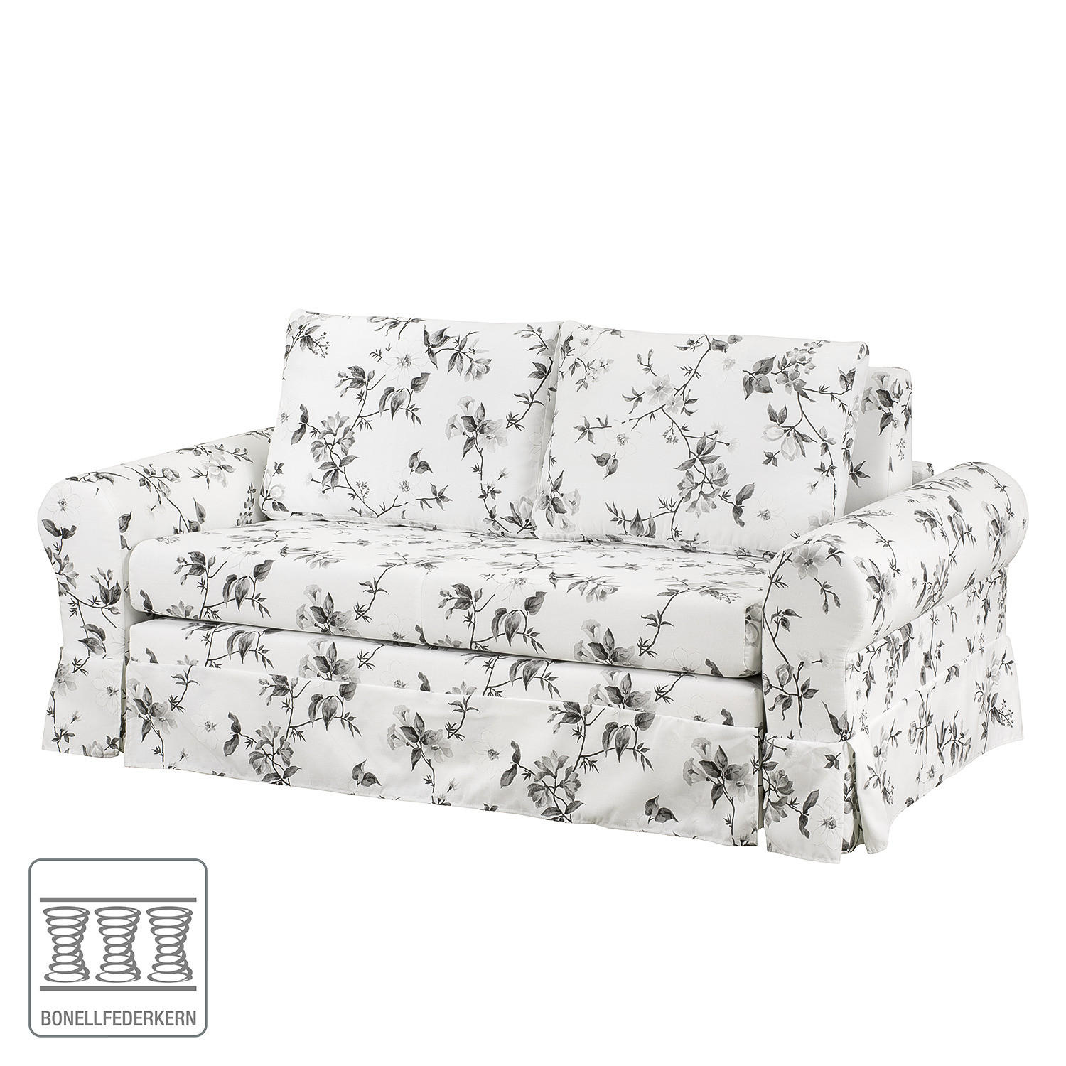 SCHLAFSOFA mit Husse - Weiß/Grau, Textil (205/90/90cm) - home24