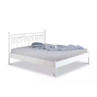 METALLBETT Ida / 200 x 200 cm / weiss-kupfer gewischt - Weiß, Metall (200/200cm) - BED BOX