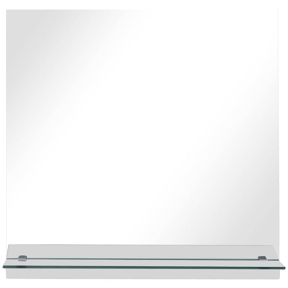 WANDSPIEGEL mit Regal 40x40 cm Hartglas - Weiß, Glas (40/40/40cm) - furnicato