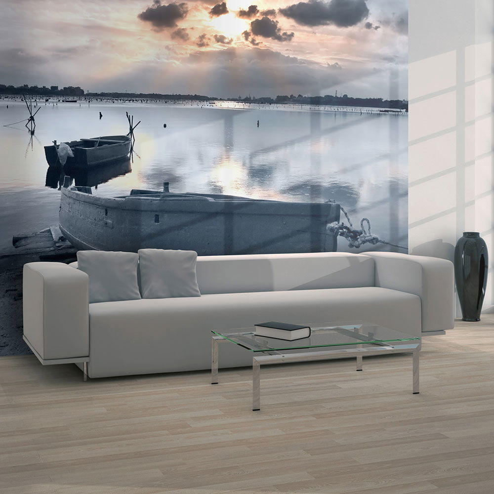 VLIESTAPETE Grau 400/309 cm - Weiß/Grau, Textil (400/1cm) - KUNSTLOFT