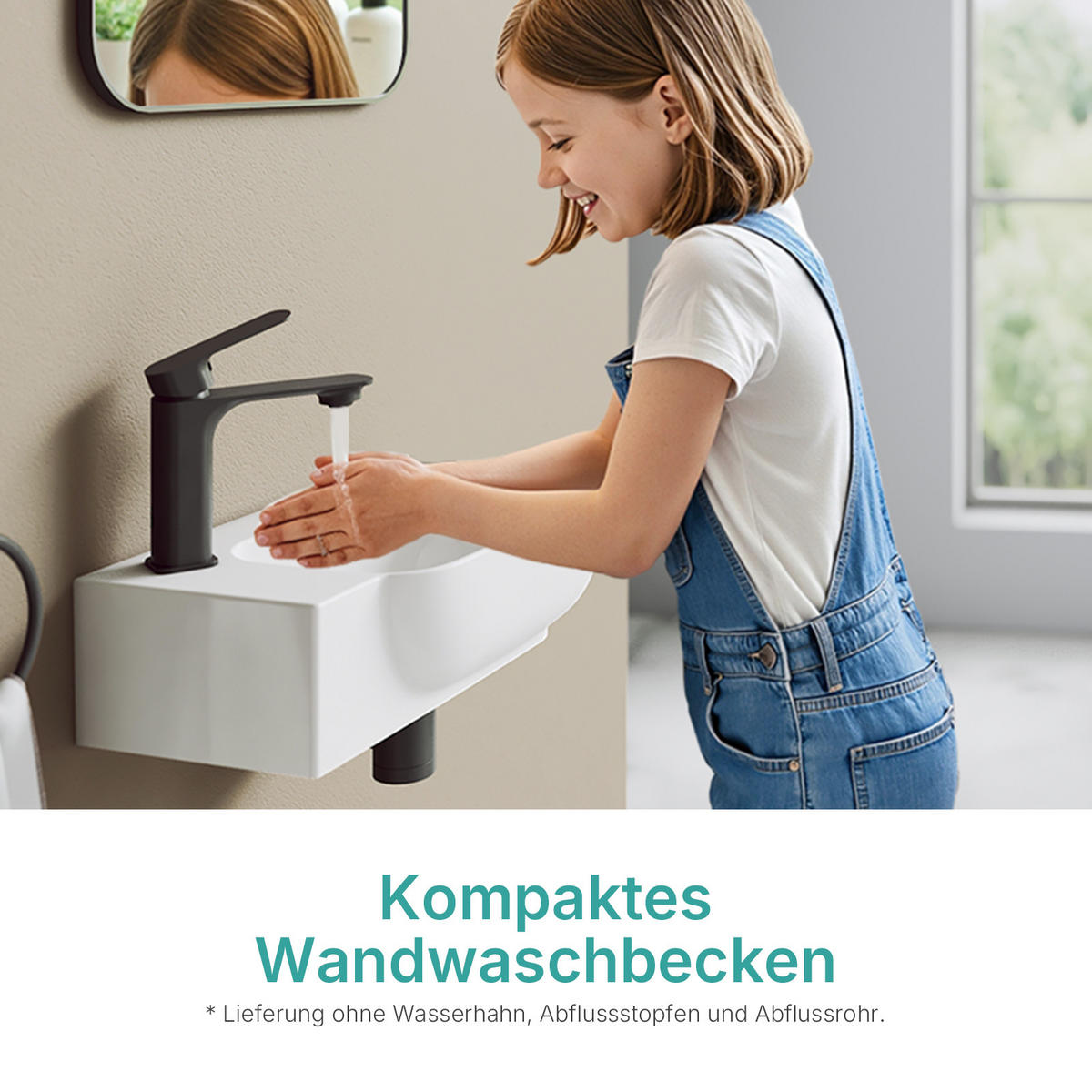 HANDWASCHBECKEN Links-Wasserhahnloch 40 / 25 / 14 cm - Weiß, Keramik (25/14/40cm) - EMKE