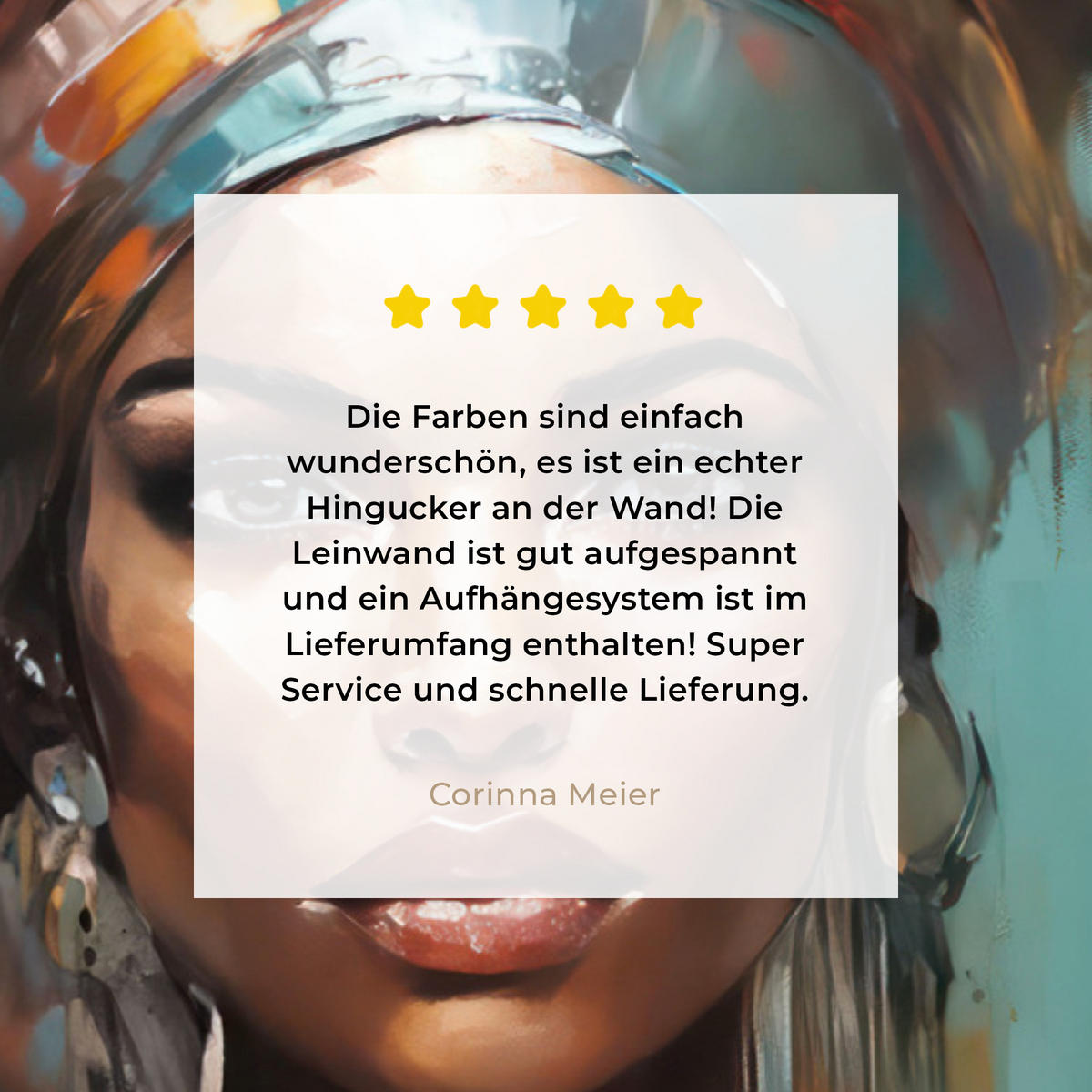 LEINWANDBILD Frau - Kunst - Schmuck - Porträt 40x30 cm - Blaugrau, Textil (40/30cm) - MuchoWow
