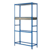 REIFENREGAL mit Schubfach und Ablagefläche Metal Shark NO.3 HxBxT 200 x 100 x 40 cm 12 Reifen Blau - Blau, Metall (100/200/40cm) - PROREGAL