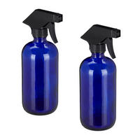 2XSPRÜHFLASCHE - Dunkelblau, Glas/Kunststoff (7/22/10cm) - Relaxdays