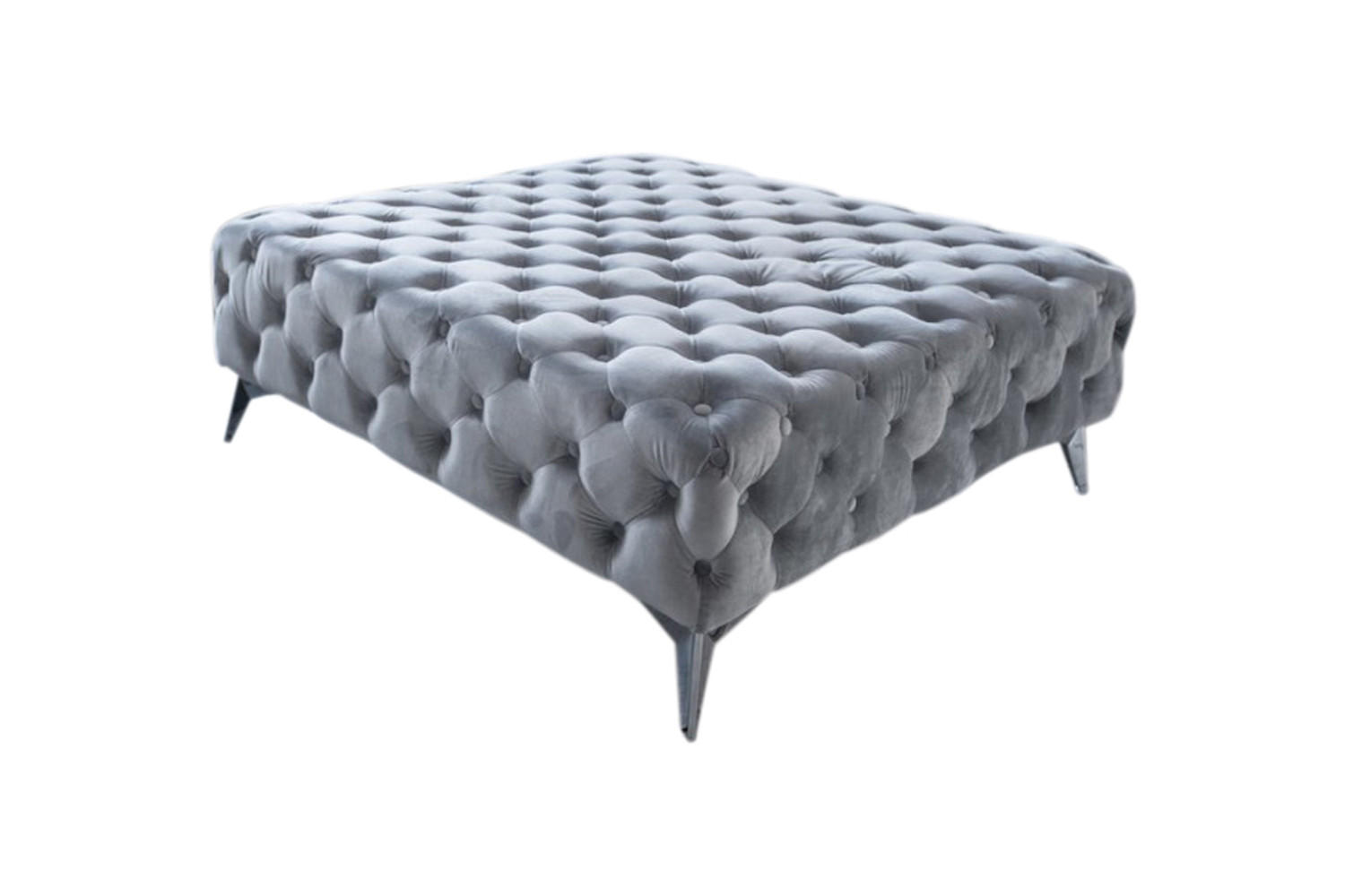 HOCKER NARLA Silber Velvet - Silberfarben, Textil (110/44/110cm) - KAWOLA