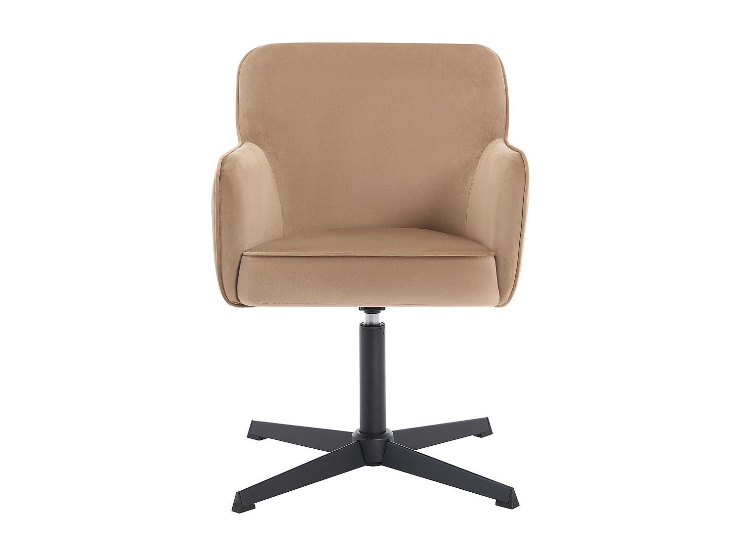 BÜROSTUHL ohne Armlehnen - 70 cm x 70 cm - samt - beige Capuli - Beige, Textil/Metall (70/80/70cm) - Vente-Unique