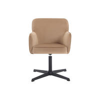 BÜROSTUHL ohne Armlehnen - 70 cm x 70 cm - samt - beige Capuli - Beige, Textil/Metall (70/80/70cm) - Vente-Unique