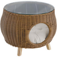 COUCHTISCH Tivoli,54 x 40 cm,natur - Naturfarben, Glas (54/54/40cm) - tectake