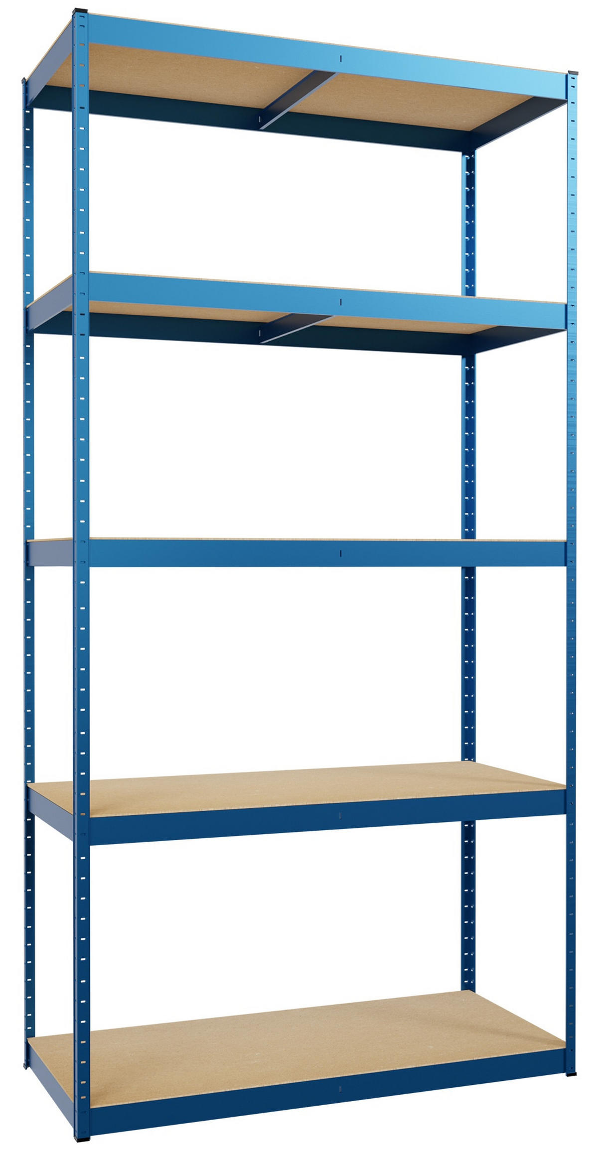 REGALSYSTEM 2 Lagerregal mit 1 Eckregal Metall blau - Blau, Metall (160/180/160cm) - CLP