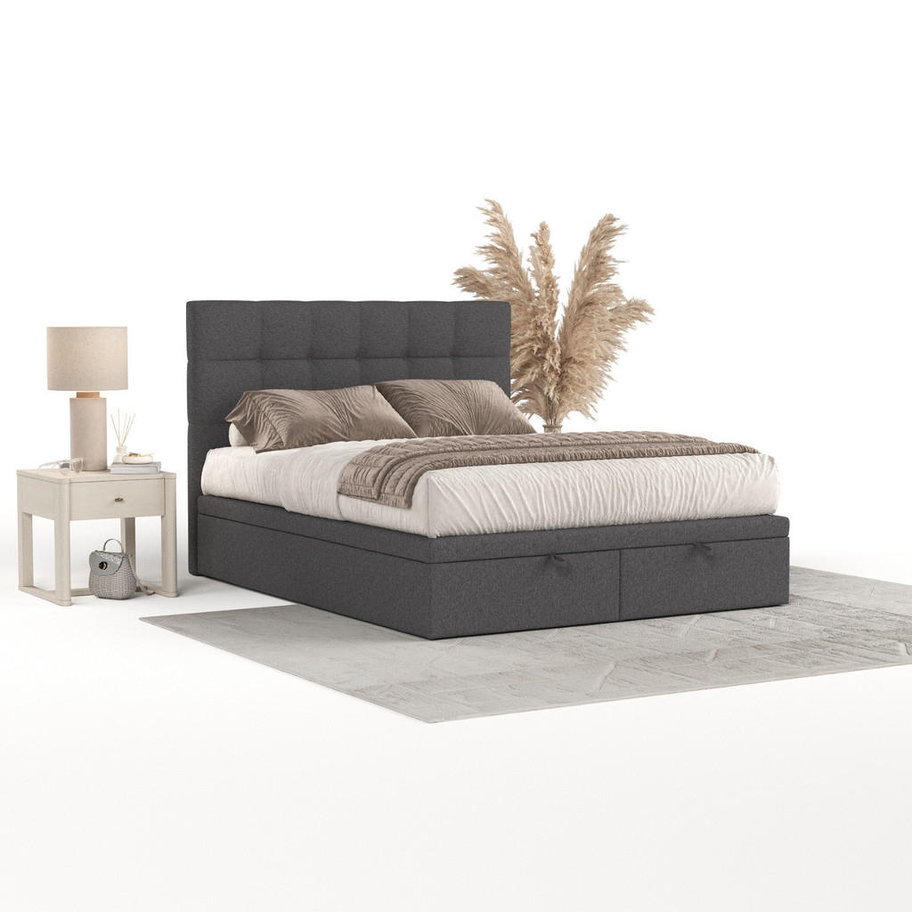 Thumbnail - AltaBeds Polsterbett, Anthrazit, Textil, Buche, Kiefer, 200x200 cm, Oeko-Tex® Standard 100, Handmade in Europe, Schlafzi...