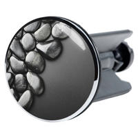 WASCHBECKENSTÖPSEL Hot Stones - Schwarz, Kunststoff/Metall (4/7/7cm) - Sanilo
