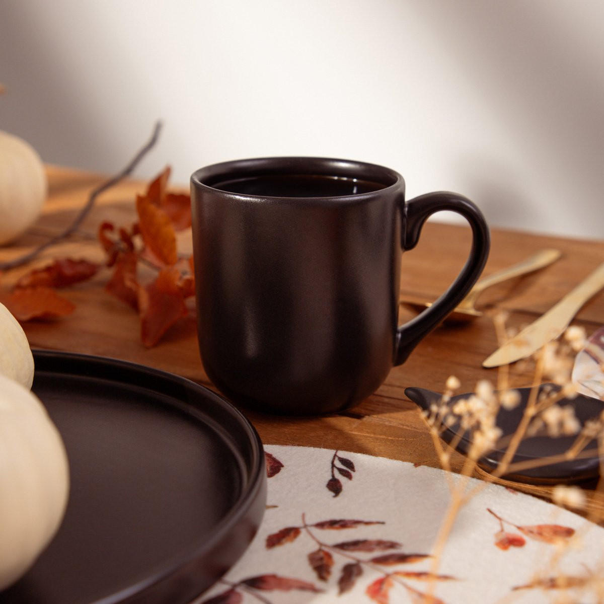 BECHER Famelio schwarz 0,4 l 6er-Set - Schwarz, Keramik (0.4L) - Homla