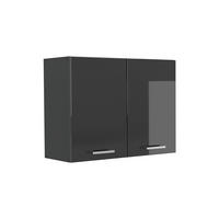 KÜCHENGLASSCHRANK R-Line, Anthrazit Hochglanz/Anthrazit, 80 cm - Anthrazit, Holzwerkstoff (80/60/31cm) - Vicco