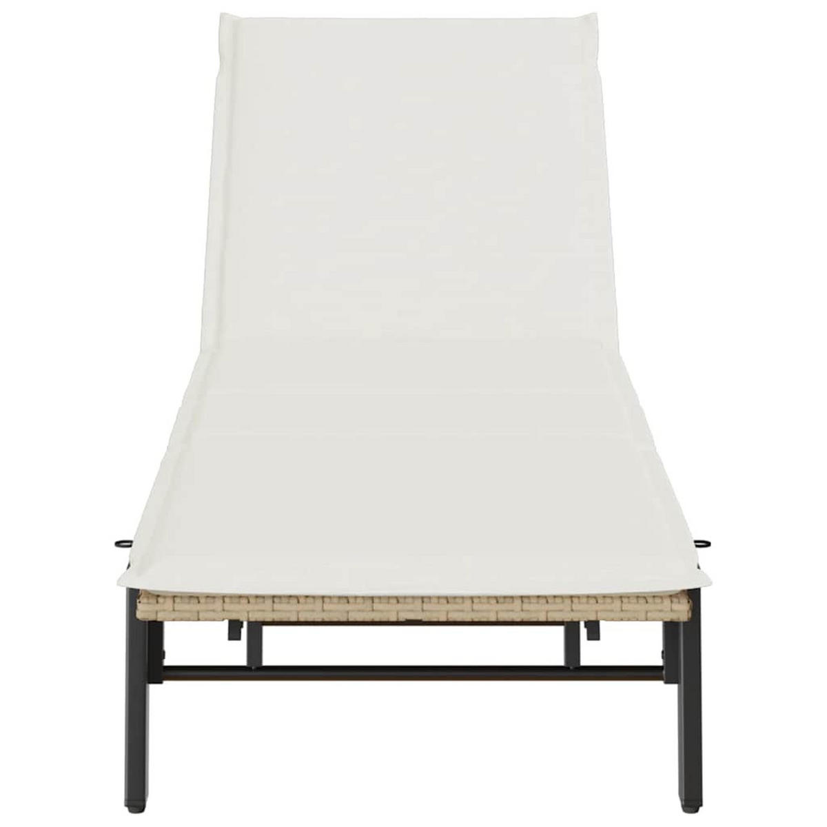 SONNENLIEGE Mit Auflage Beige Poly Rattan - Beige, Kunststoff (59/67/200cm) - vidaXL