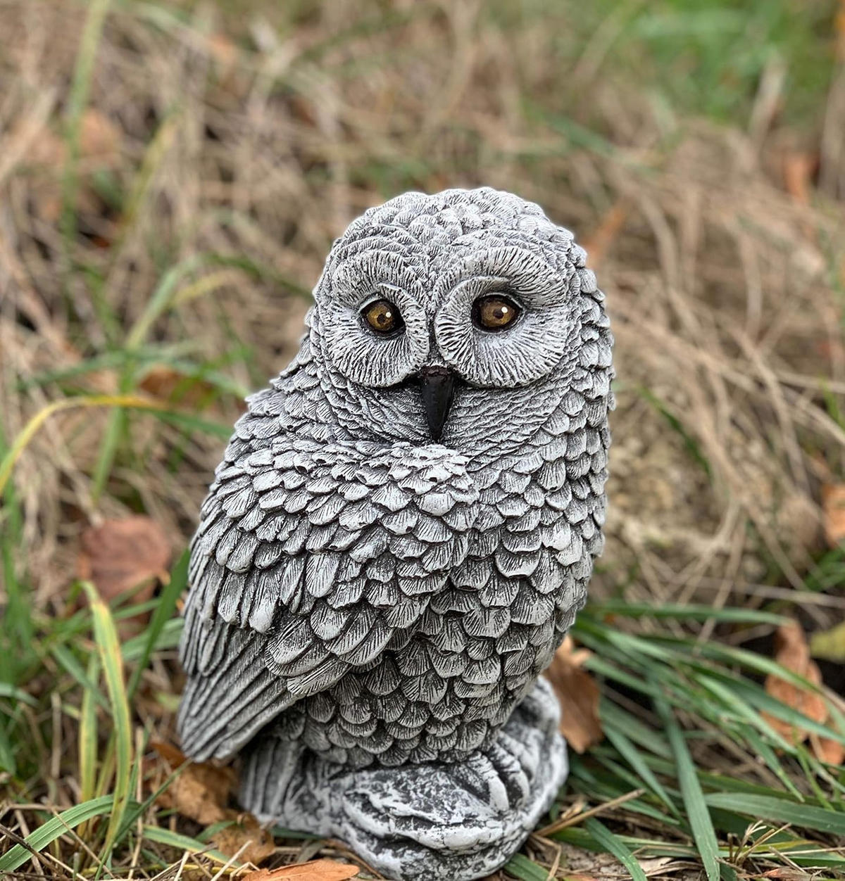 STEINFIGUR Schneeeule frostfest Steinguss - Grau, Stein (12/21/14cm) - stoneandstyle