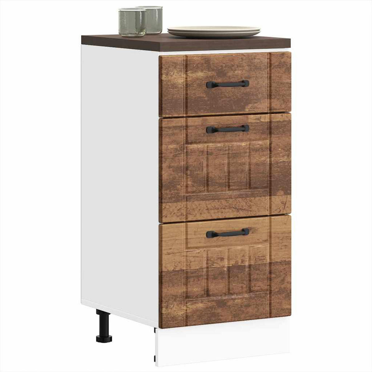 KÜCHENUNTERSCHRANK Maro Altholz-Optik 40x46x81,5 cm - Zwetschgeholzfarben, Holz (40/81.5/46cm) - DELUKE