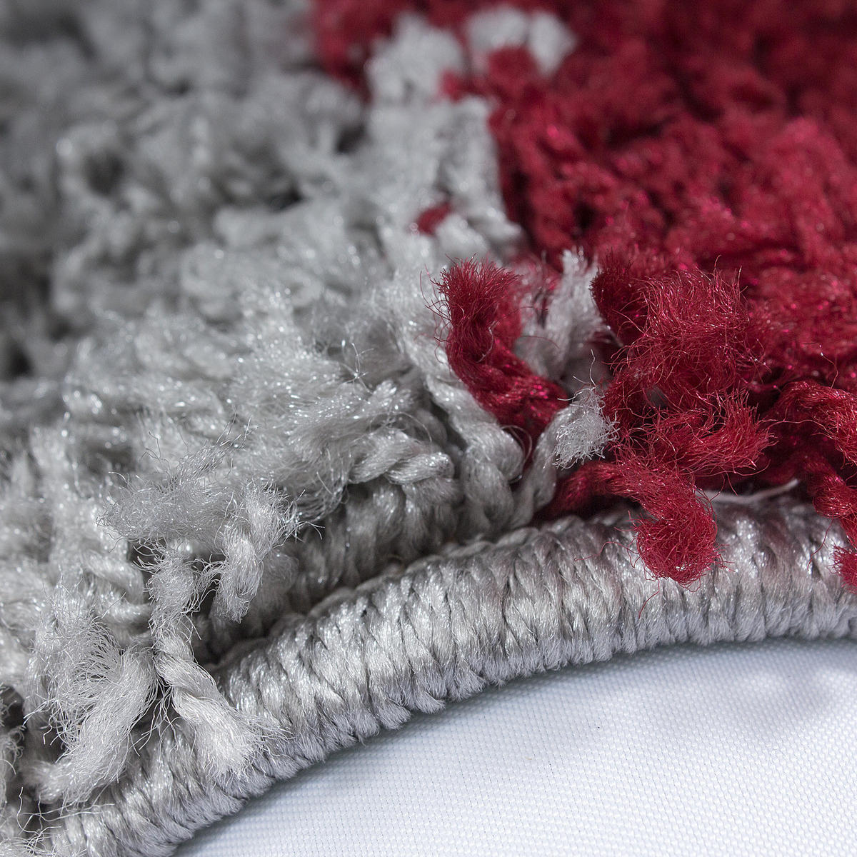 TEPPICH Hochflor Karo Polypropylen Wohnzimmer Shaggy Rot Läufer 60x110 - Rot, Textil (60/110cm) - KADIMA DESIGN