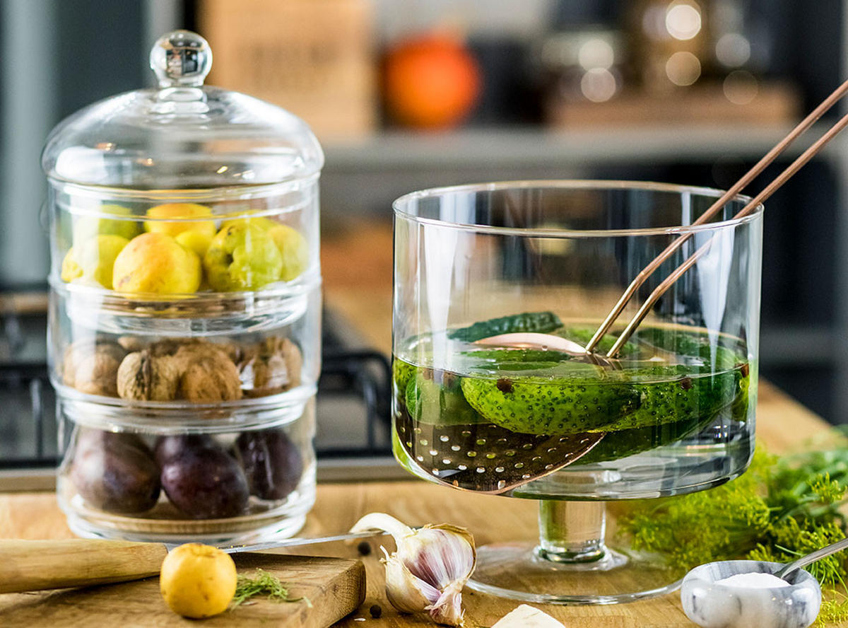 GLASBEHÄLTER MIT DECKEL, 3er-Set, Handgemacht - Transparent, Glas (15.4cm) - Krosno Glass