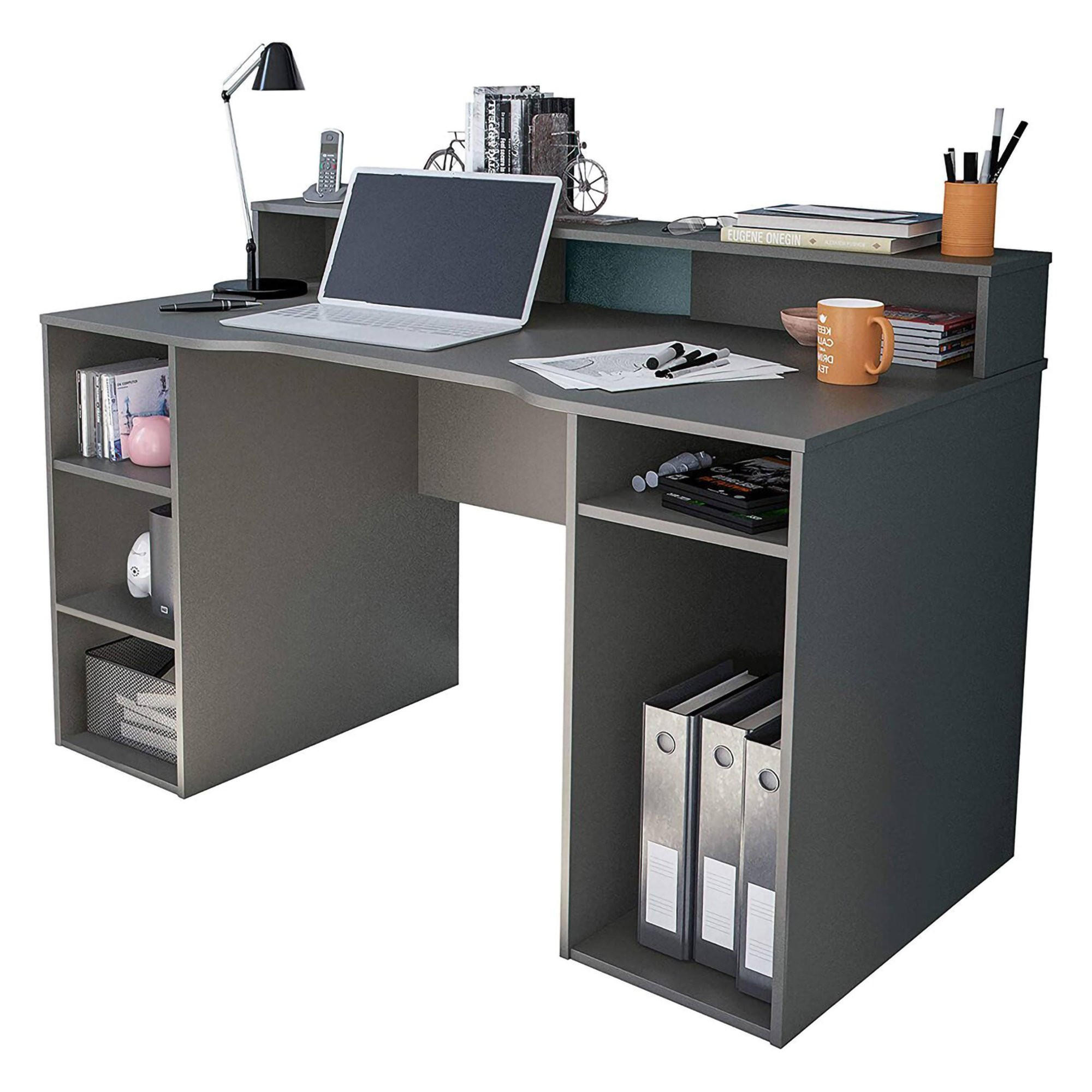 SCHREIBTISCH Anthrazit 67/136/88 cm - Schwarz, Holzwerkstoff (67/136/88cm) - DMORA