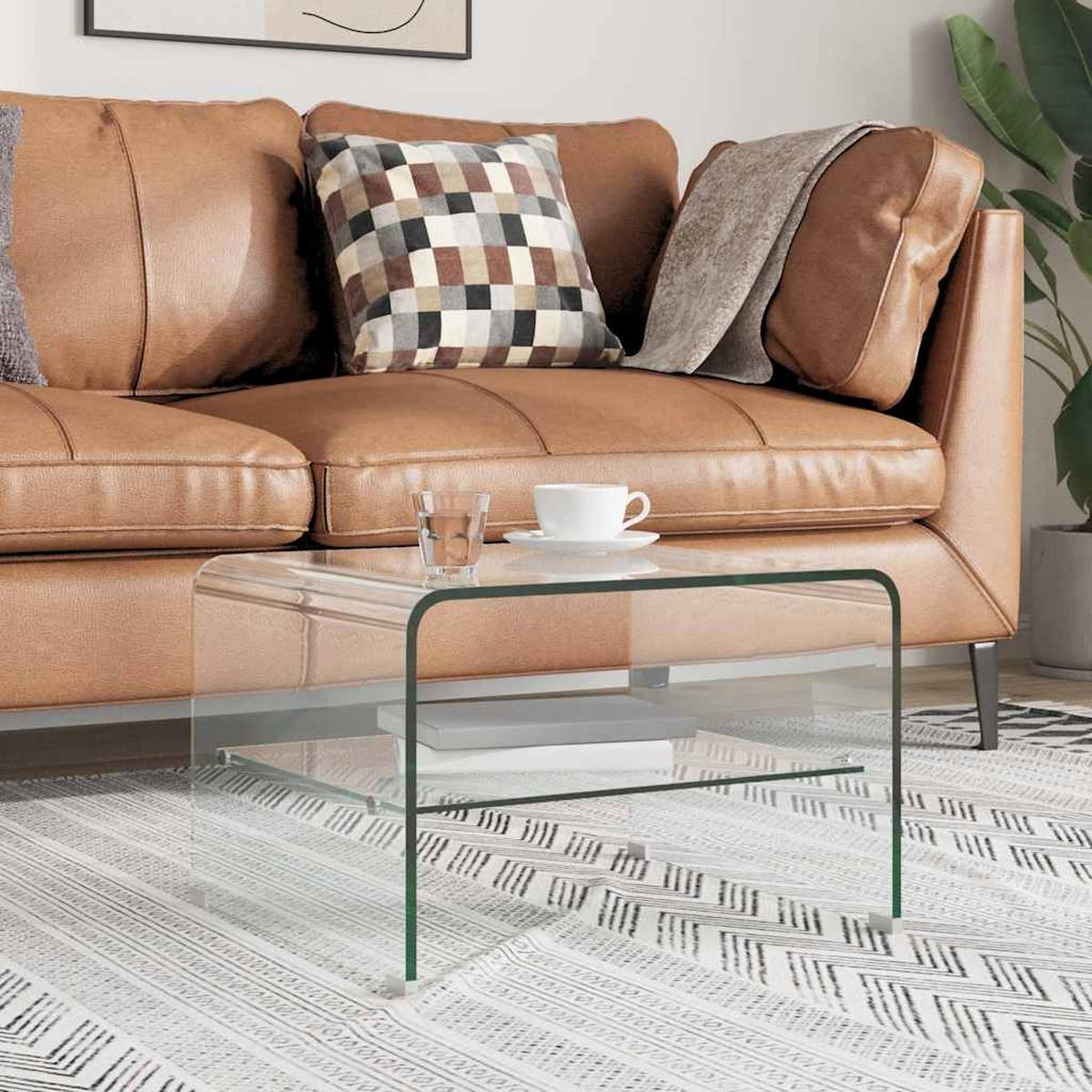 COUCHTISCH Transparent 50/45/33 Cm Hartglas - Klar, Glas (50/45/33cm) - vidaXL