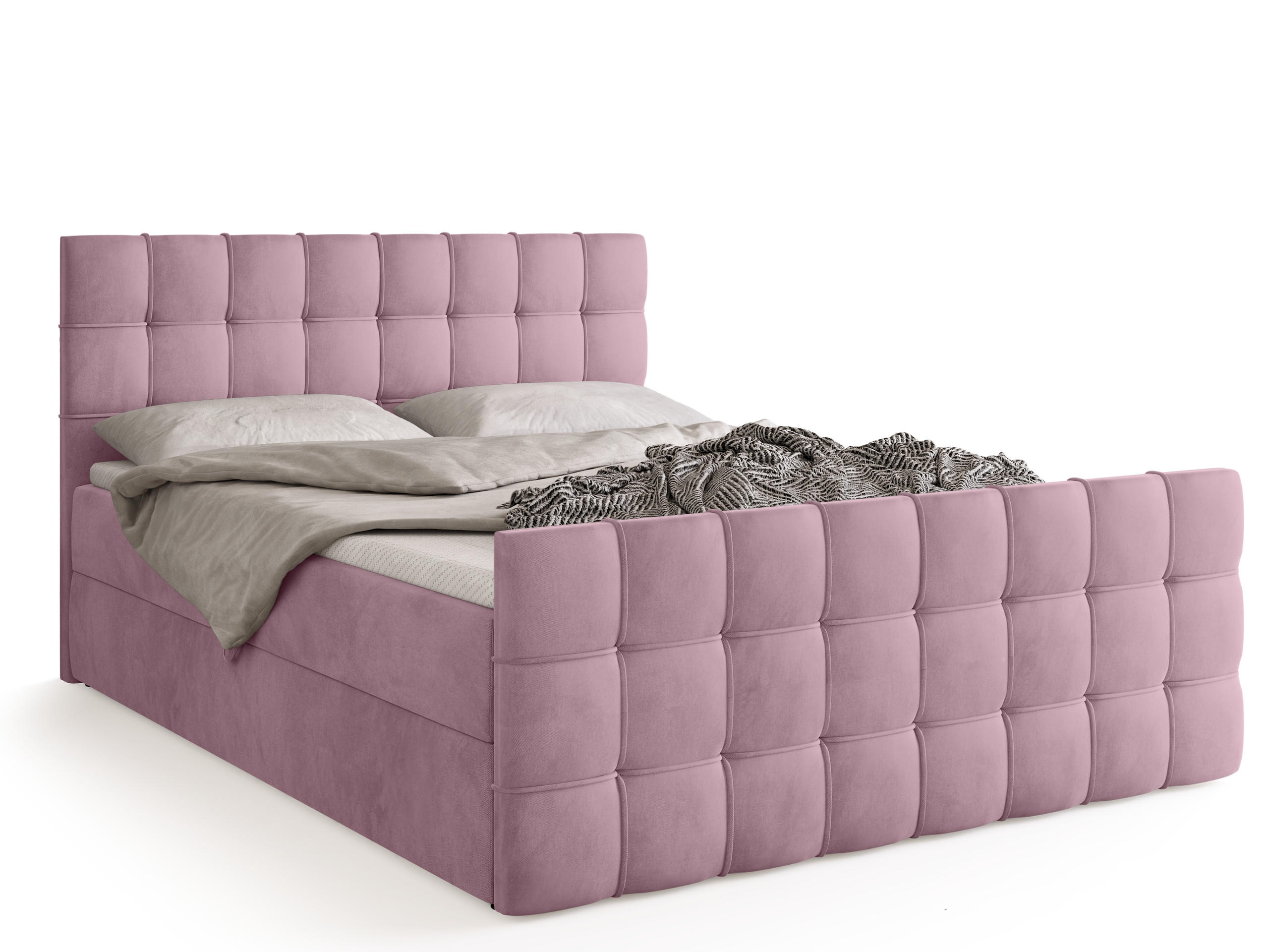 BOXBETT Detroit Duo mit Topper 160/200 Puderrosa - Rosa, Textil (160/200cm) - Bromarkt
