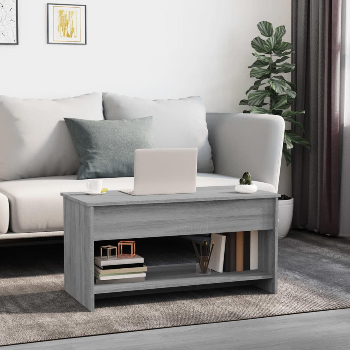 COUCHTISCH Grau Sonoma 102x50x52,5 cm Holzwerkstoff - Grau, Holzwerkstoff (102/50/52.5cm) - furnicato