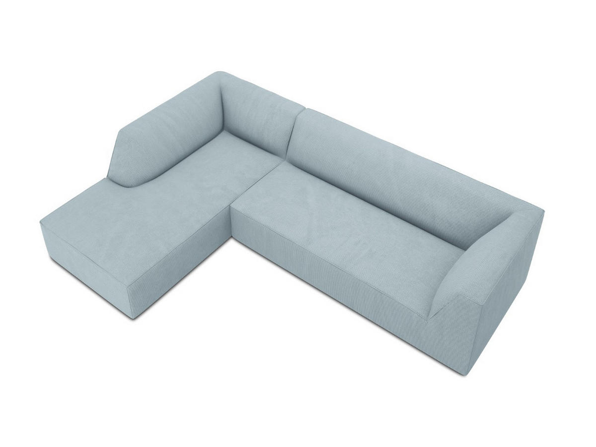 ECKSOFA links Ruby aus Cord hellblau 4 Sitzplätze - Hellblau, Textil (180/273cm) - Micadoni