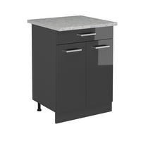 Schwarz Hochglanz/Anthrazit, Holzwerkstoff (60/81.6/60cm) - Vicco