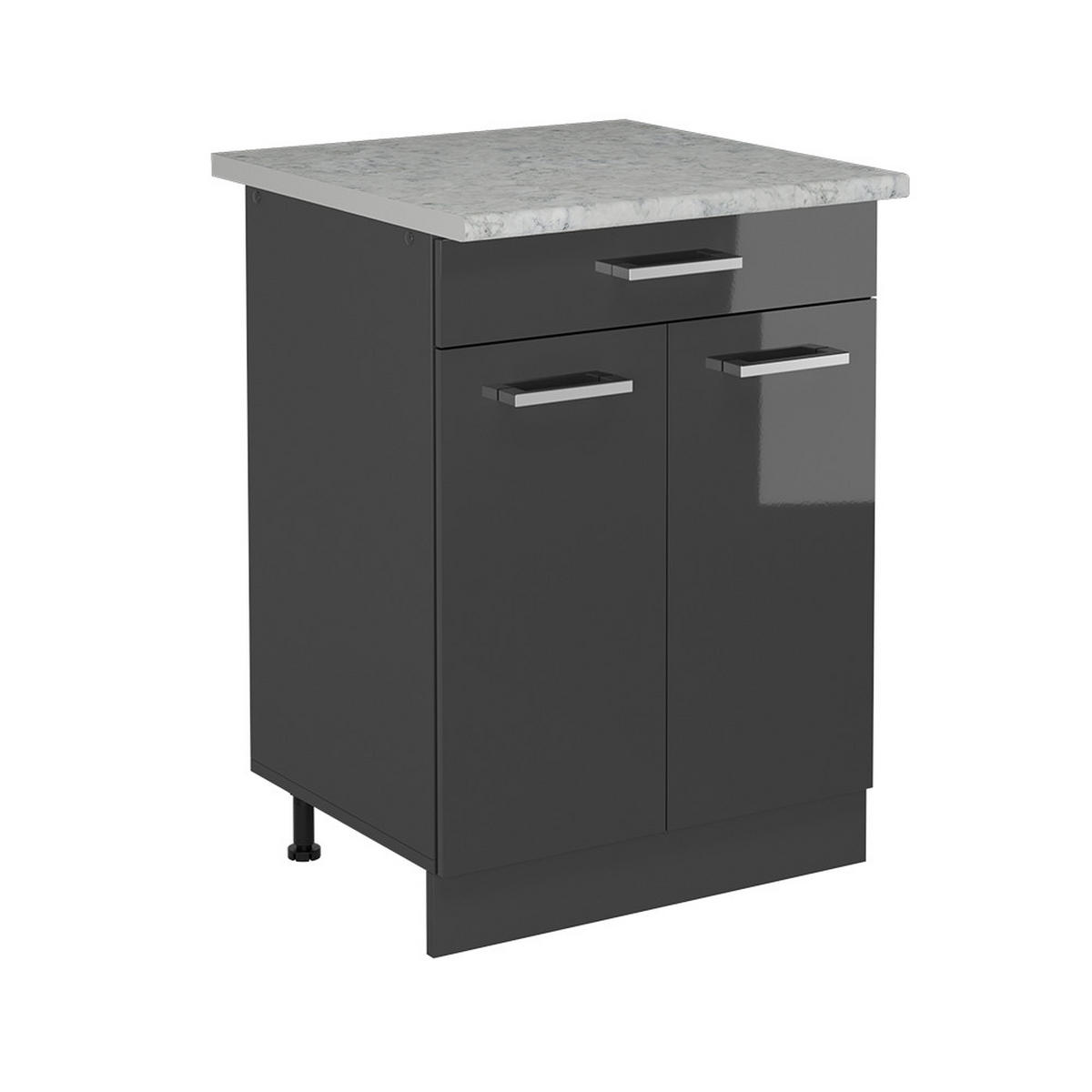 Schwarz Hochglanz/Anthrazit, Holzwerkstoff (60/81.6/60cm) - Vicco