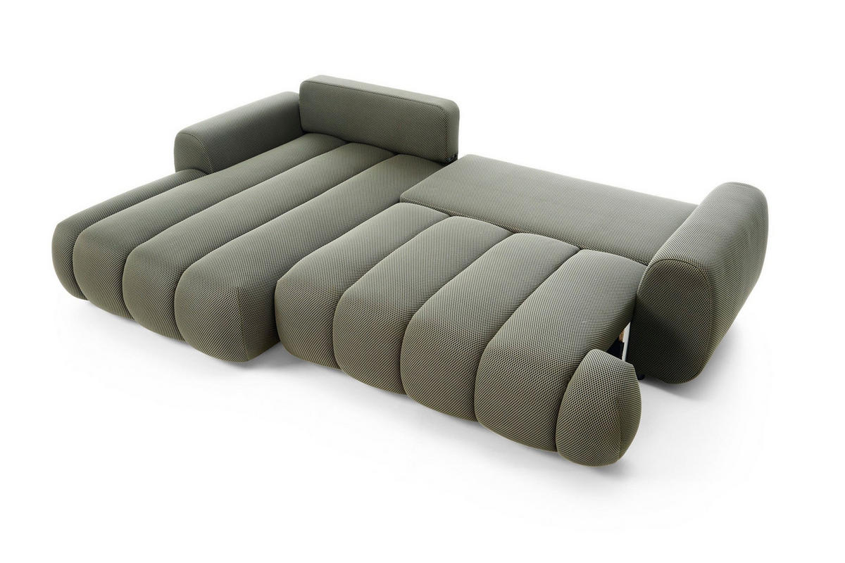 ECKSOFA SITO Grün Jersey mit Schlaffunktion - Grün, Holz (272/168cm) - MASSENO