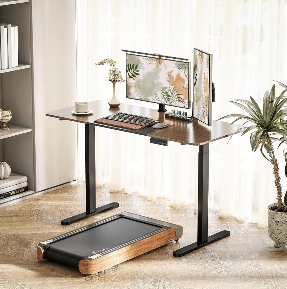 SCHREIBTISCHGESTELL höhenverstellbar Stahl Black - Schwarz, Metall (83/45/118cm) - Meubliv