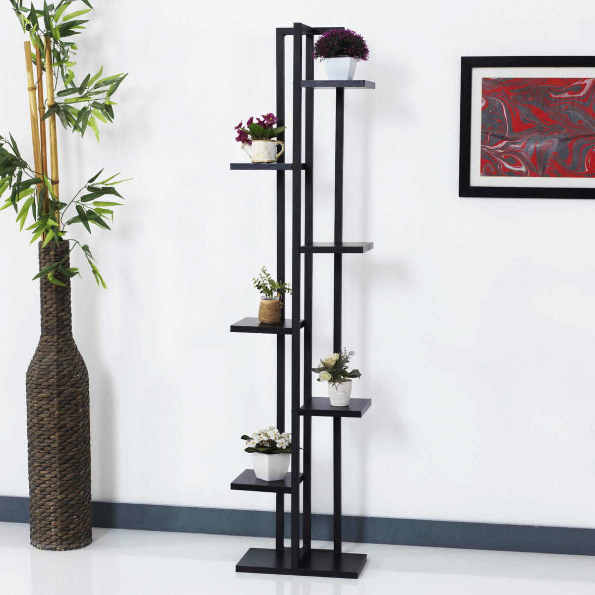 STANDREGAL Somero - Schwarz, Holzwerkstoff/Metall (34/150/21cm) - [en.casa]