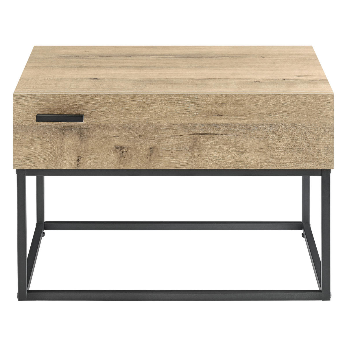 BEISTELLTISCH Hylte - Eichefarben/Schwarz, Holzwerkstoff/Metall (40/55/39cm) - [en.casa]