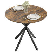 ESSTISCH Rustikalbraun 80/80/75 cm - Schwarz/Braun, Metall (80/80/75cm) - PANGIVO