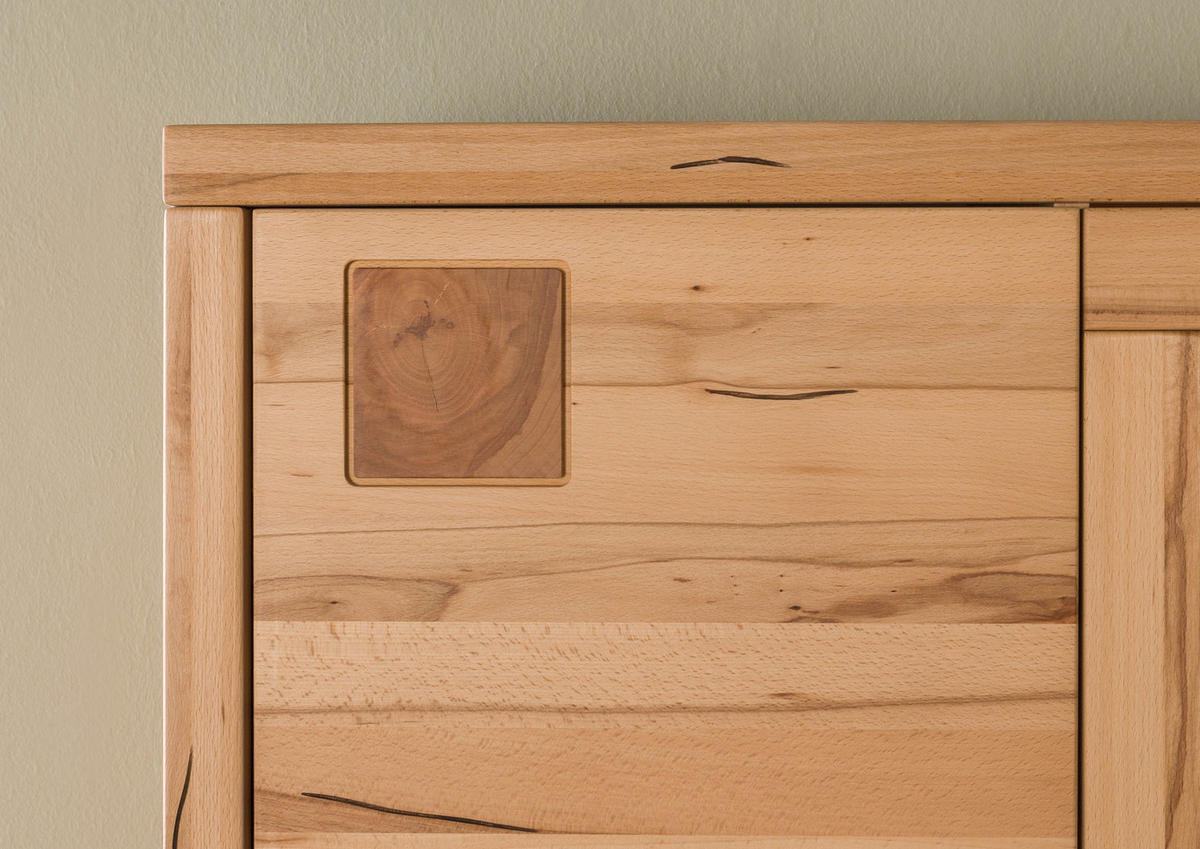 VITRINE Kernbuche 103x40x205 natur geölt VILLANDERS #101 - Naturfarben, Holz (103/205/40cm) - Massivmoebel24