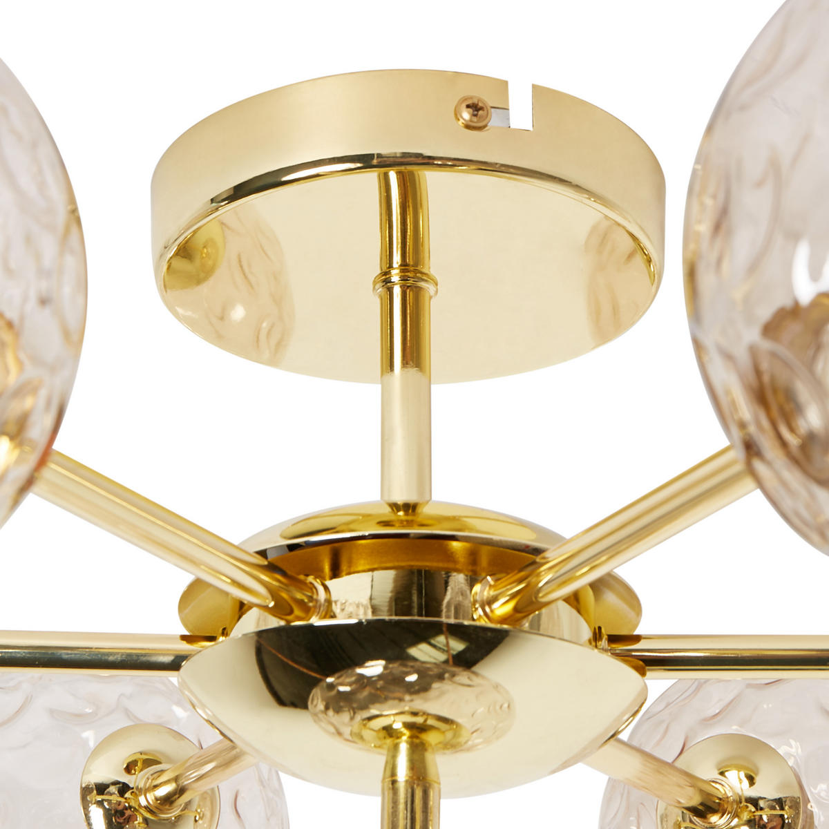 DECKENLAMPE Beige Anadyr - Beige/Goldfarben, Glas (52/52/28cm) - Beliani
