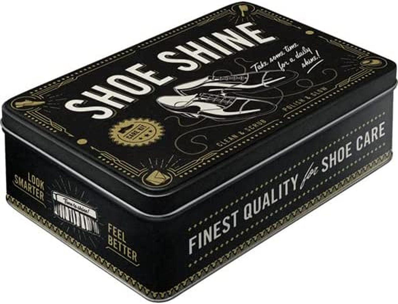 VORRATSDOSE flach Shoe Shine - Multicolor, Metall (23/7/16cm) - Nostalgic-Art