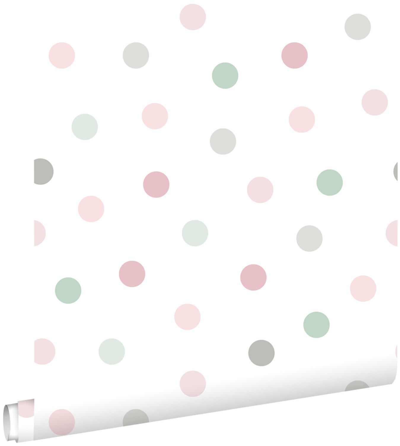 TAPETE Punkte 53 cm x 10.05 m - Weiß, Papier (53/0.1cm) - ESTAhome