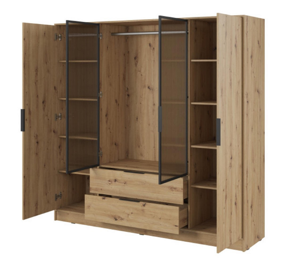 SCHRANK Artisan Eiche ELLY Geräumig - Multicolor, Holzwerkstoff (206/200/51cm) - Sepro Meble