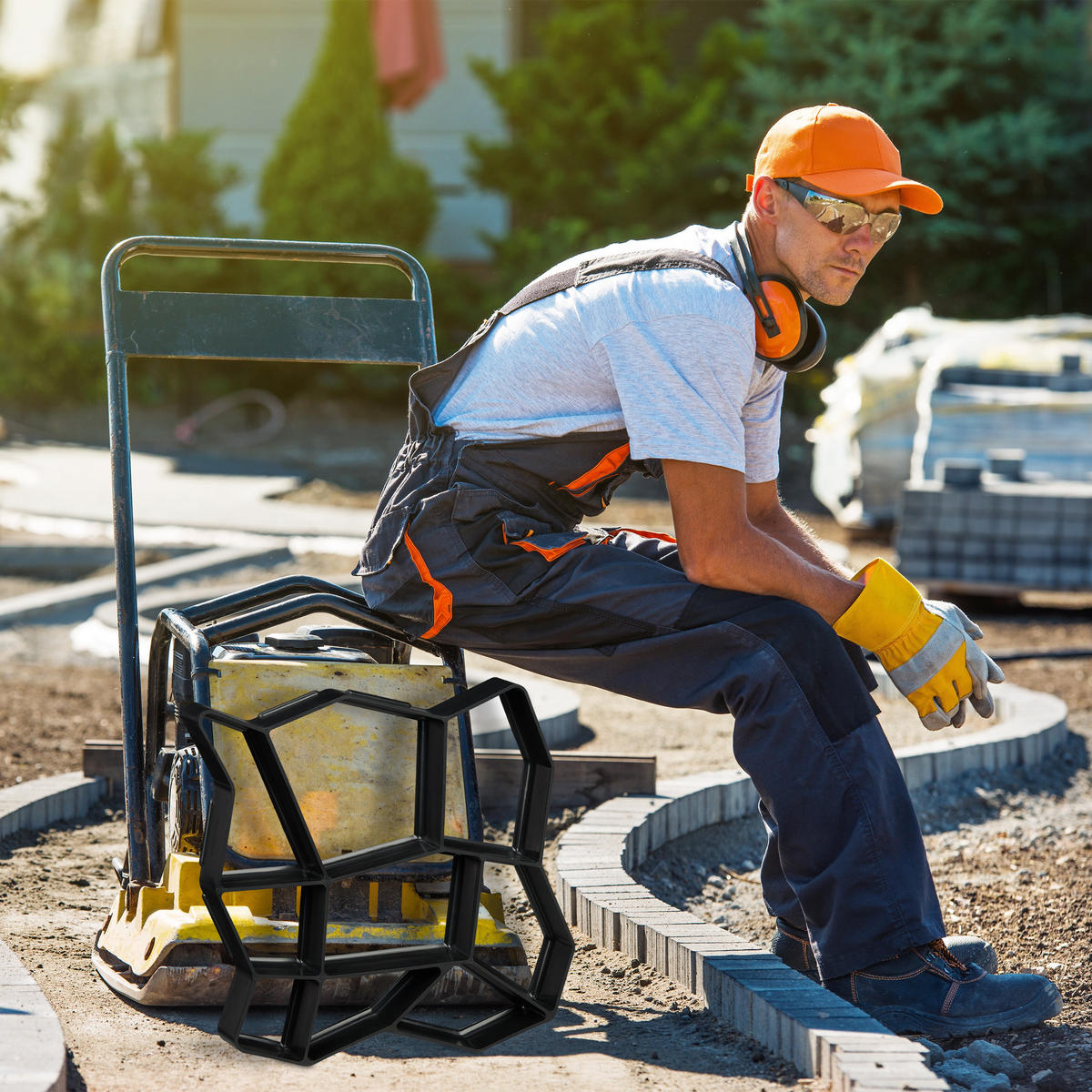 2XGEHWEGFORM - Schwarz, Kunststoff (32/4/32cm) - Relaxdays