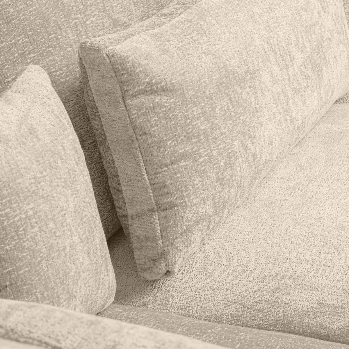 ECKSOFA LINKS BRENTIS Chenille-Stoff, Creme - Creme, Textil (314/224cm) - KONSIMO®