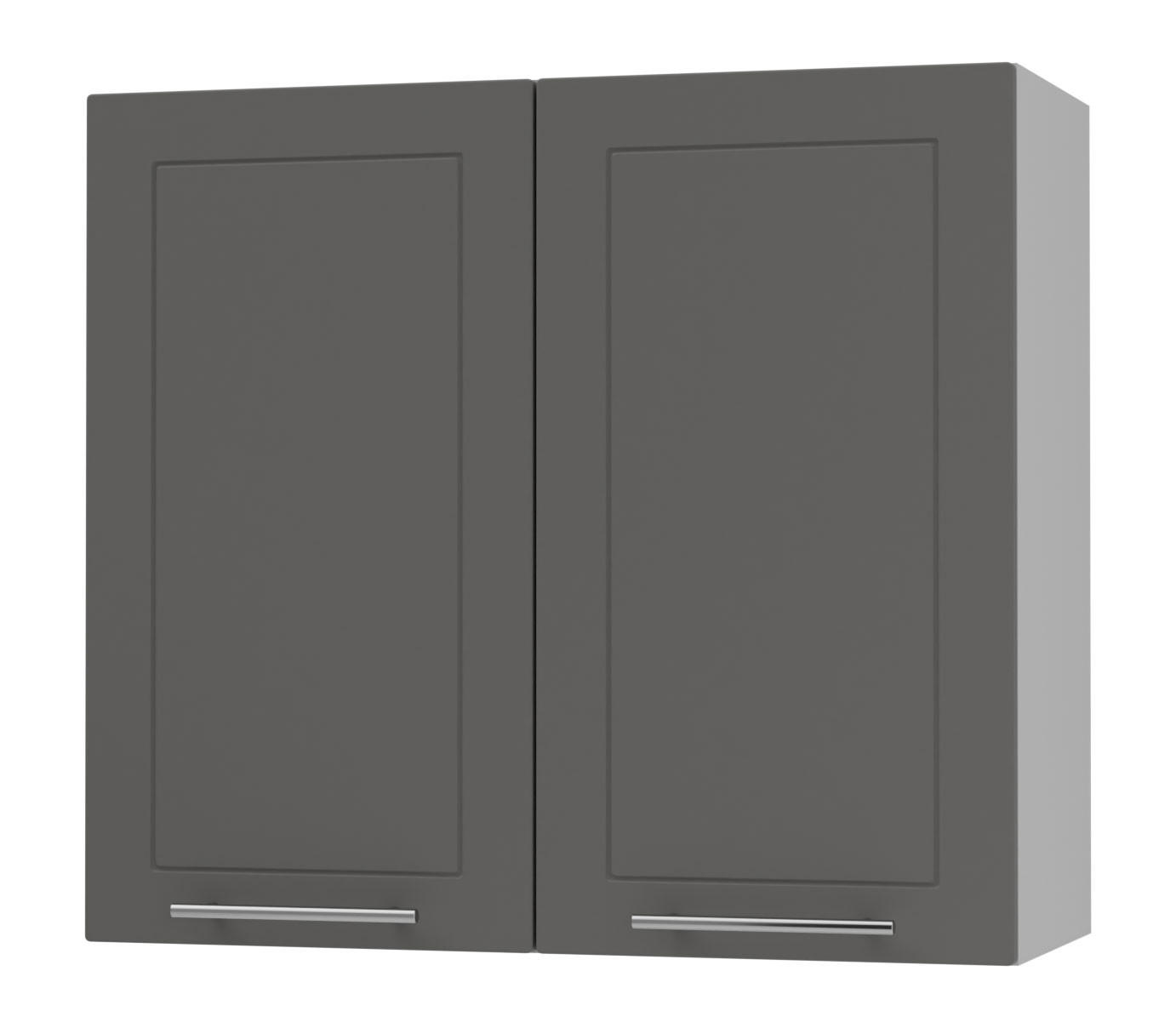 KÜCHENHÄNGESCHRANK Kvantum W3/80 Graphit Matt / Grau Matt 80 / 32,5 / 72cm - Graphitfarben/Grau, Holz/Holzwerkstoff (80/72/32.5cm) - Feldmann-Wohnen