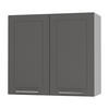 KÜCHENHÄNGESCHRANK Kvantum W3/80 Graphit Matt / Grau Matt 80 / 32,5 / 72cm - Graphitfarben/Grau, Holz/Holzwerkstoff (80/72/32.5cm) - Feldmann-Wohnen