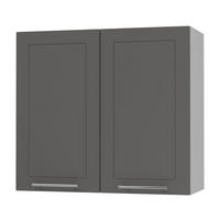 KÜCHENHÄNGESCHRANK Kvantum W3/80 Graphit Matt / Grau Matt 80 / 32,5 / 72cm - Graphitfarben/Grau, Holz/Holzwerkstoff (80/72/32.5cm) - Feldmann-Wohnen