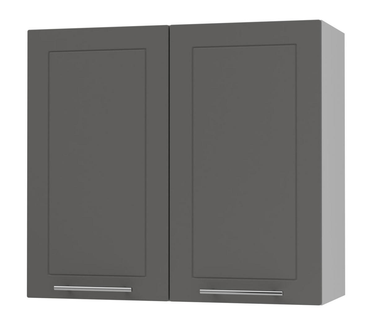 KÜCHENHÄNGESCHRANK Kvantum W3/80 Graphit Matt / Grau Matt 80 / 32,5 / 72cm - Graphitfarben/Grau, Holz/Holzwerkstoff (80/72/32.5cm) - Feldmann-Wohnen
