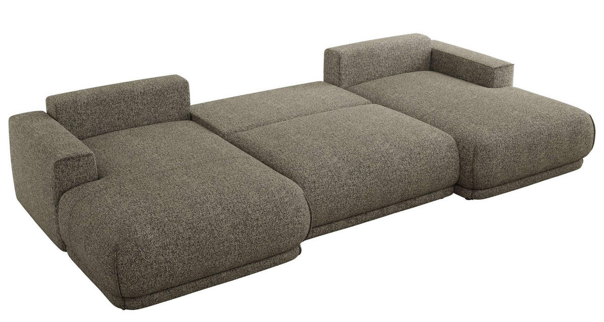 SEDACIA SÚPRAVA RINA U Sivá Štruktúra - čierna/sivá, textil/plast (360/85/170cm) - MKS