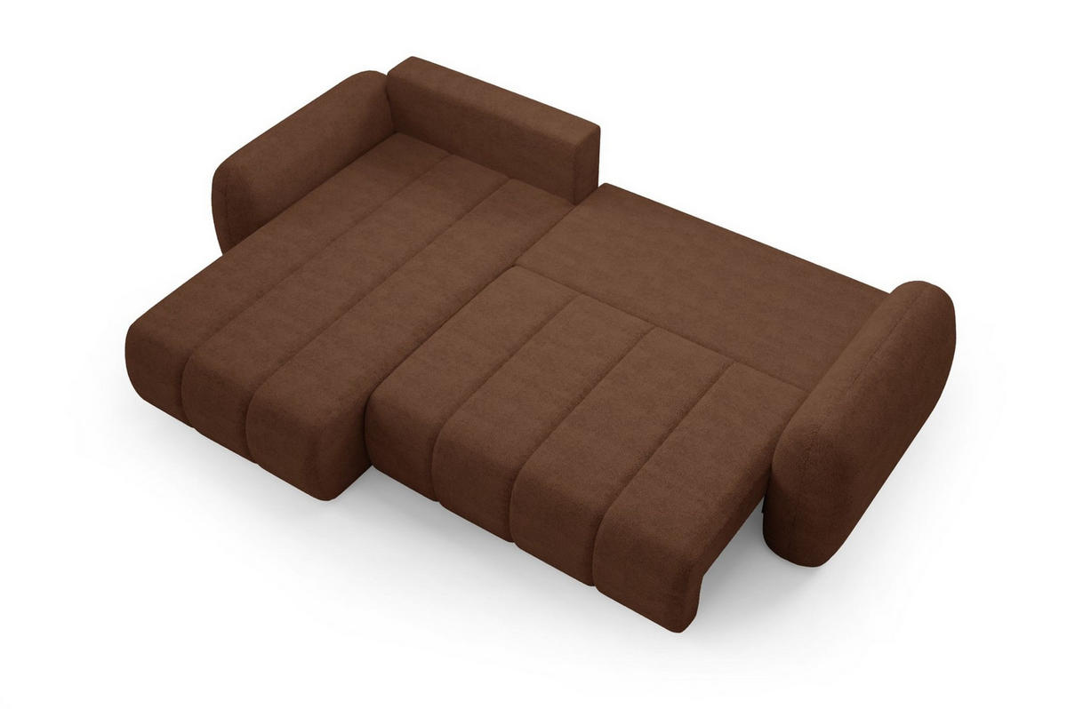 ECKSOFA Caria Mit Schlaffunktion - Rotbraun, Holzwerkstoff/Textil (304/190cm) - Fun Möbel