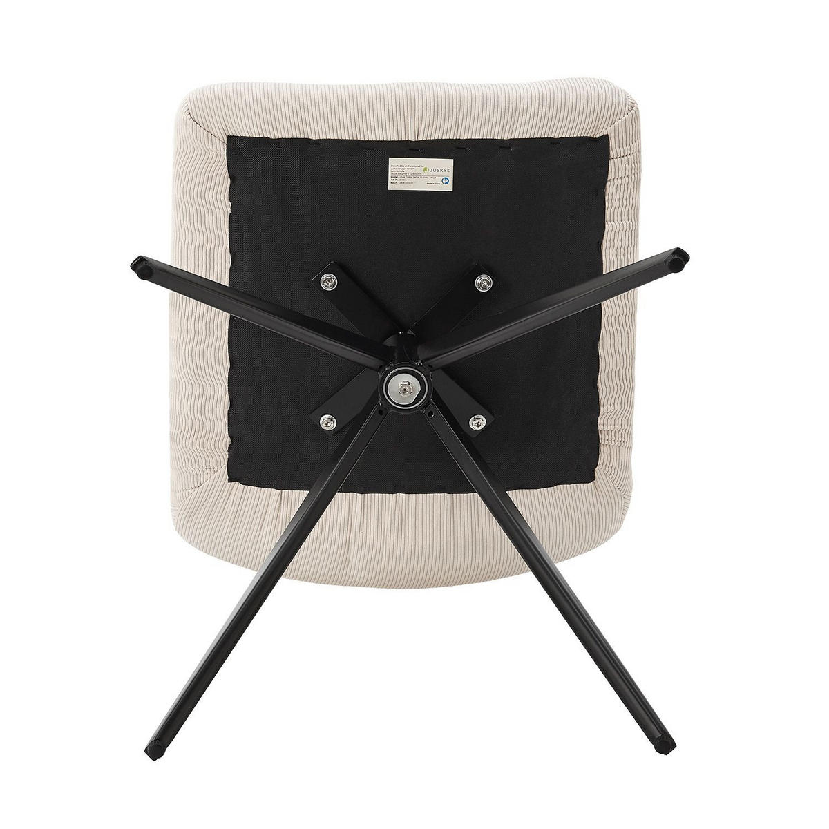 DREHSTUHL Dallas cord beige (2er-Set) - Beige, Textil (45/84/45cm) - Juskys